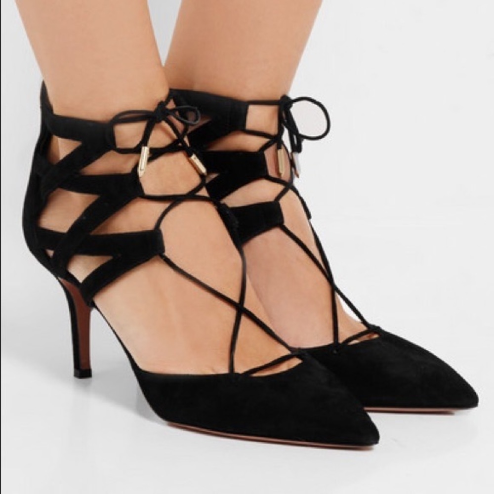 AQUAZZURA Belgravia Suede Pumps